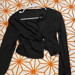 SHEIN Black Textured Hoodie